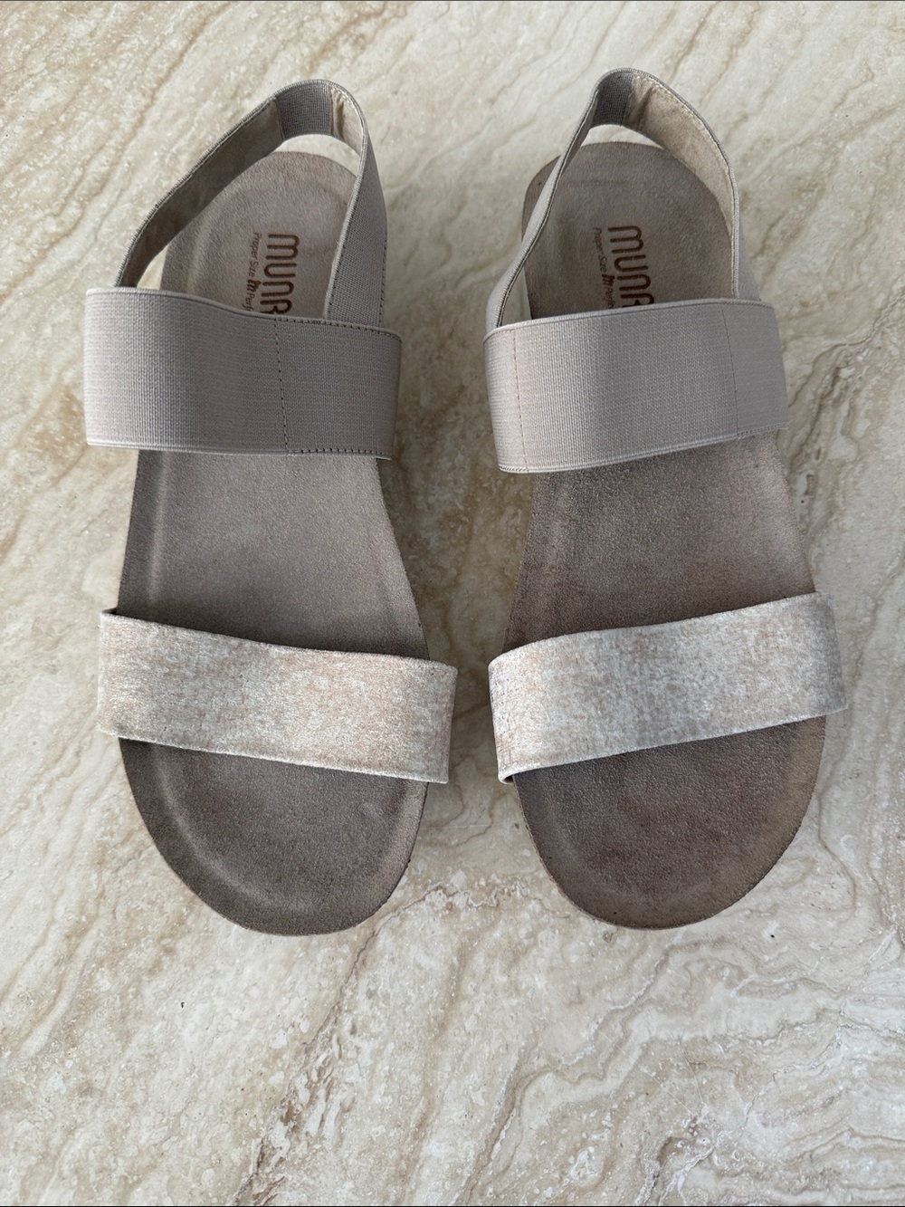 Munro Taupe Pisces Slingback Sandals - Comfortable Women’s Summer Shoes - New